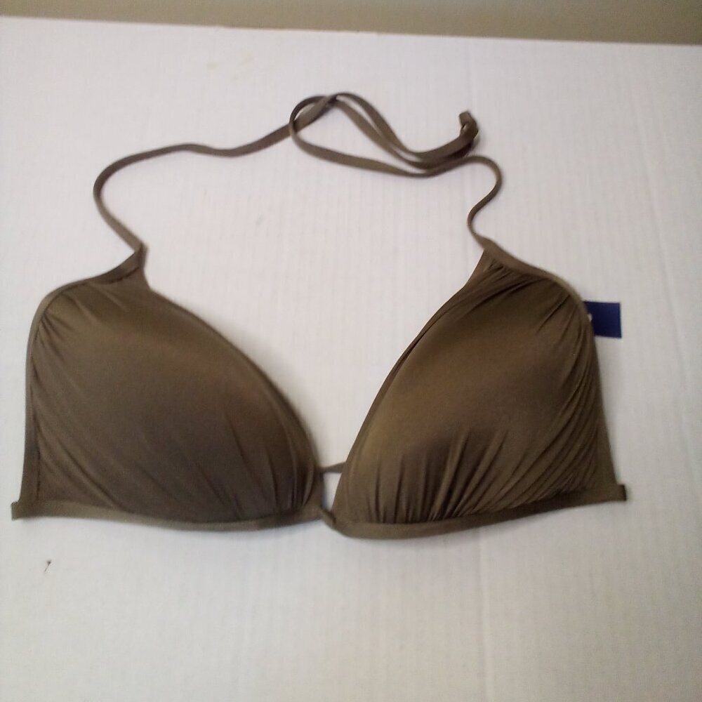 Old Navy Bikini Top Women XL Triangle Swim Padded Cups Brown